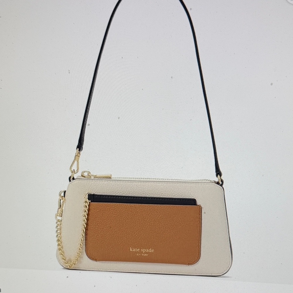 kate spade Cream, Tan & Black Crossbody with Chain Detail